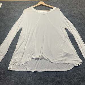 Sweaty Betty White Easy Peasy Bamboo Long Sleeve Athletic Athleisure Top